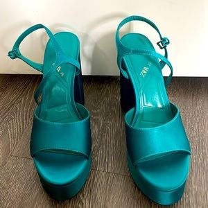 Cute Zara teal heels